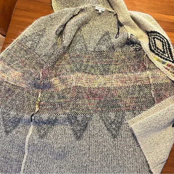 Woven Heart Aztec Print Southwest Boho Long Cardigan Hoodie - Picture 7 of 12